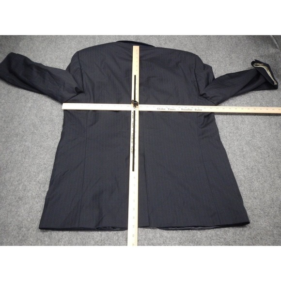 Lauren by Ralph Lauren Blazer‎ Blue Pinstripe Men's Size 46R 100% Wool 2 Button - Picture 8 of 10
